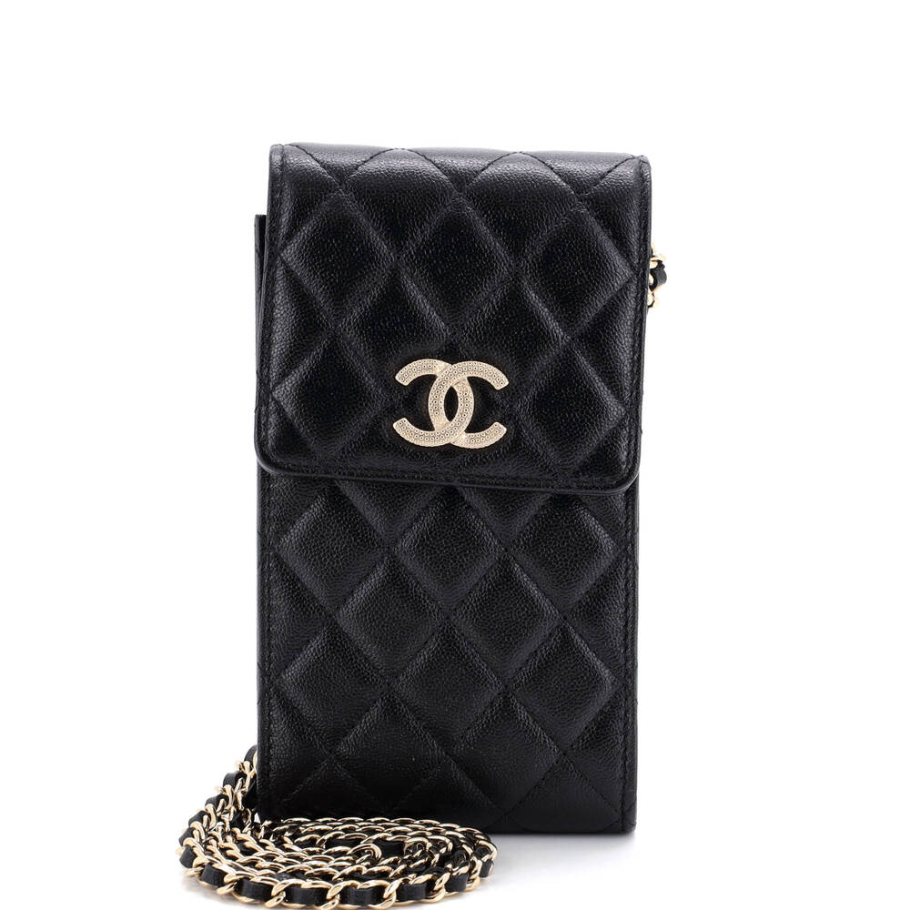 Chanel Textured Cc Flap Phone Holder #258812C26B - Picture 1 of 7